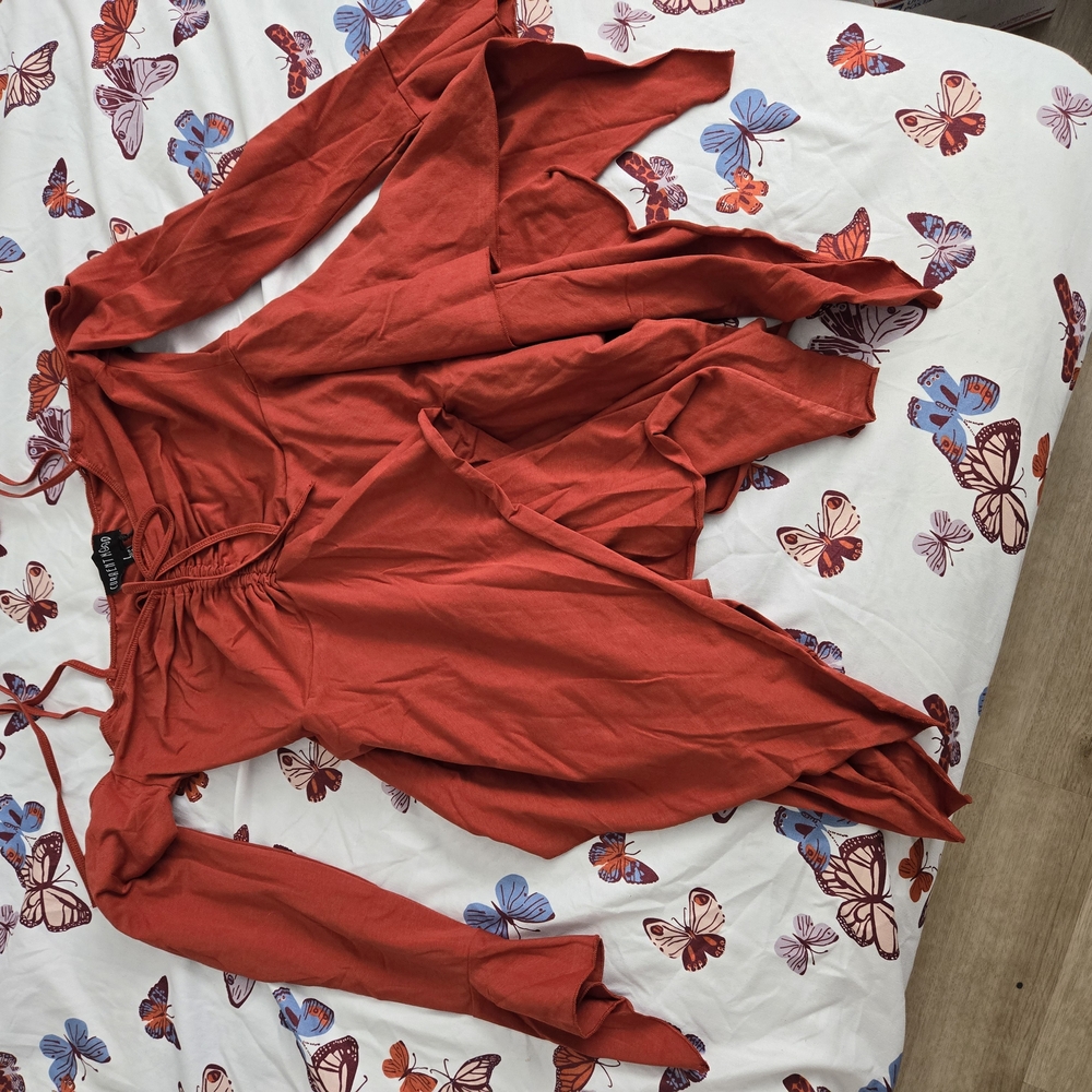 Dolls Kill Terracotta Long Sleeve Fairy Dress